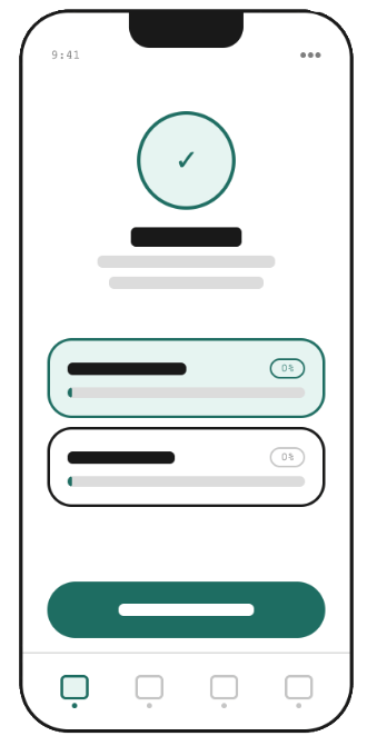 Lo-fi wireframe — Active Goals screen